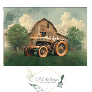 Seda Papel de decoración agrícola de época