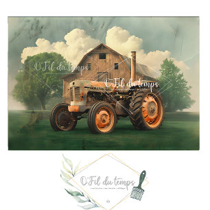 Seda Papel de decoración agrícola de época