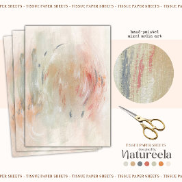 Seda Papel de Decoupage Abstracto Verde Naranja Rosa