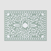 Papel de Decoupage con Incisión de Hueso Verde Sal