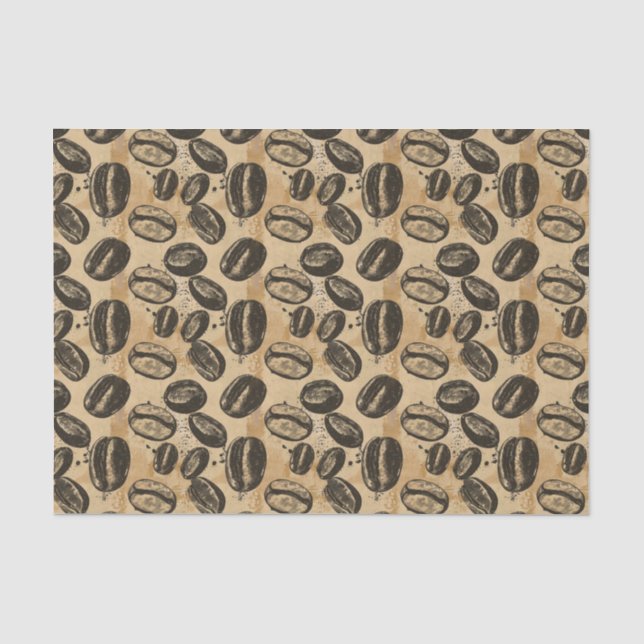 Seda Papel de Decoupage con Patrón de Granos de Café Vi (Anverso)