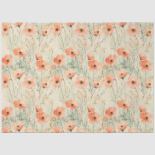 Seda Papel de Decoupage de Amapolas al Acuarela de Prim