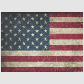 Seda Papel de Decoupage de Bandera Americana Deteriorad
