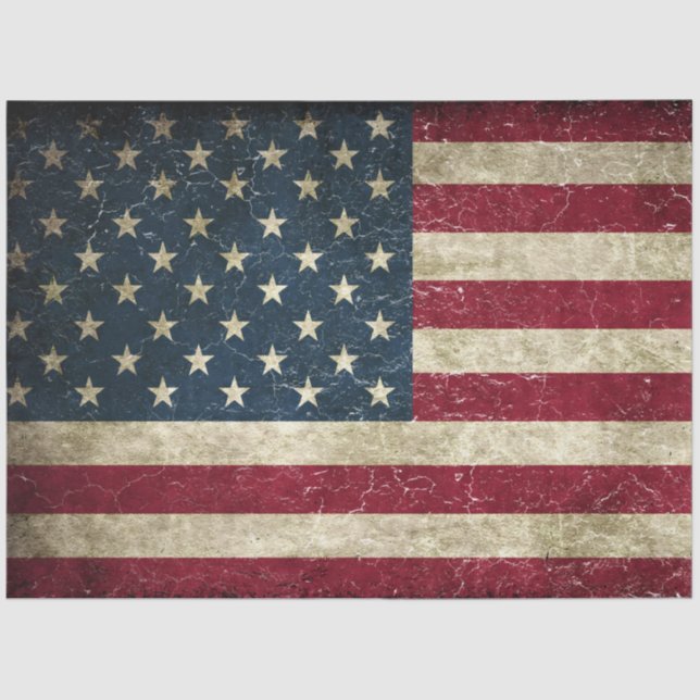 Seda Papel de Decoupage de Bandera Americana Deteriorad (Anverso)