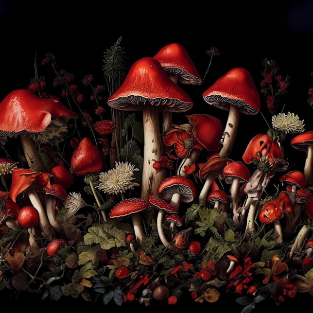 Seda Papel de Decoupage de Bosque de Hongos Rojos (Subido por el creador)