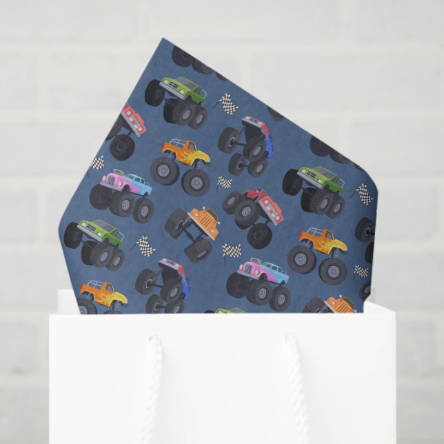 Seda Papel de Decoupage de Camión Monstruo, Rueda Grand (Bolsa de regalo)
