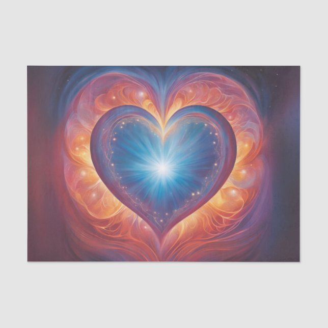 Seda Papel de Decoupage de Corazón Brillante Grande (Anverso)