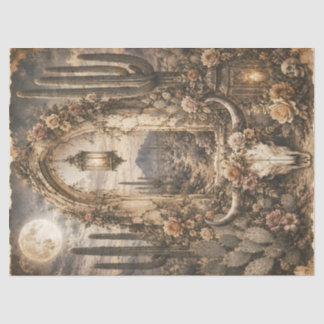 Seda Papel de decoupage de cráneo de arco del desierto