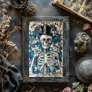 Seda Papel de Decoupage de Cráneo de Esqueleto Gótico V