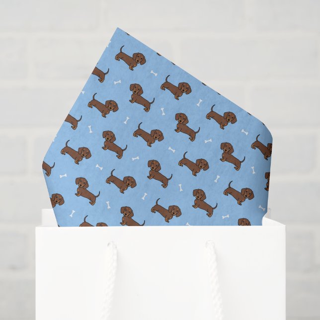 Seda Papel de Decoupage de Dachshund, Perro Wiener (Bolsa de regalo)