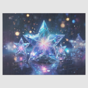Seda Papel de Decoupage de Estrellas de Navidad Transpa