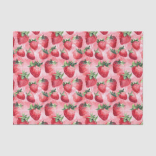 Seda Papel de Decoupage de Fresa Rosa con Patrón de Acu