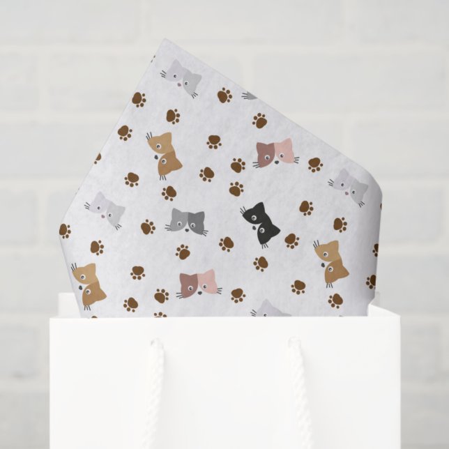 Seda Papel de Decoupage de Gato, Felino Gatito (Bolsa de regalo)