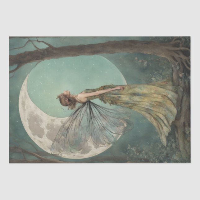 Seda Papel de decoupage de hada caprichosa (Anverso)