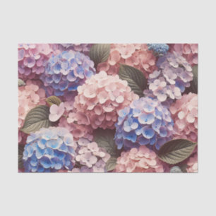 Seda Papel de Decoupage de Hortensia Rosa Purpura Antig