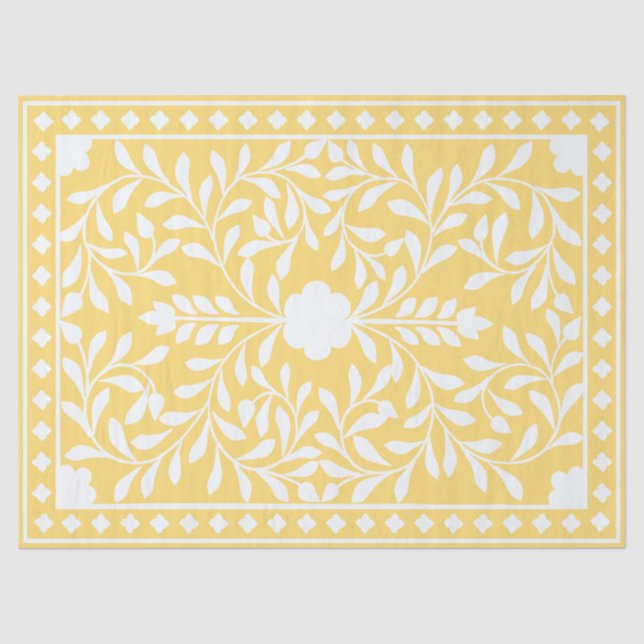 Seda Papel de Decoupage de Hueso Tradicional Amarillo (Anverso)