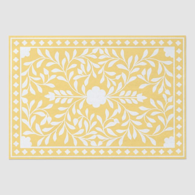 Seda Papel de Decoupage de Hueso Tradicional Amarillo (Anverso)