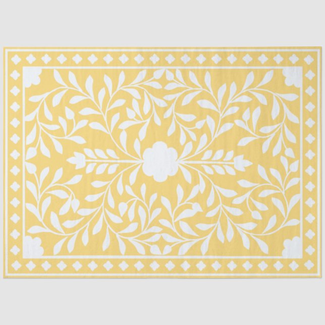 Seda Papel de Decoupage de Hueso Tradicional Amarillo (Anverso)