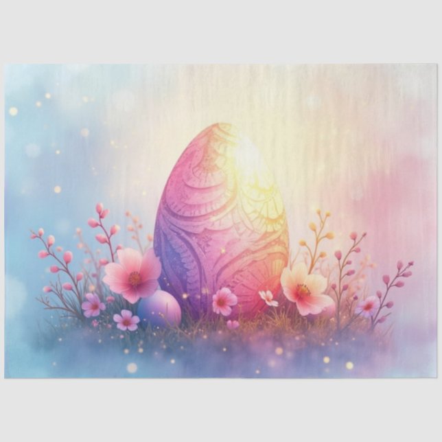 Seda Papel de decoupage de huevo de Pascua pastel (Anverso)