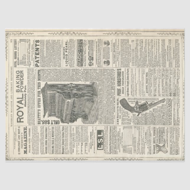 Seda Papel de Decoupage de las Ephemeras (Anverso)