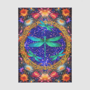 Seda Papel de Decoupage de Libélula Boho Caprichoso Col