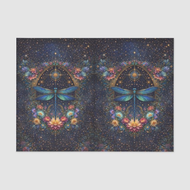 Seda Papel de Decoupage de Libélula Boho Caprichoso Col (Anverso)