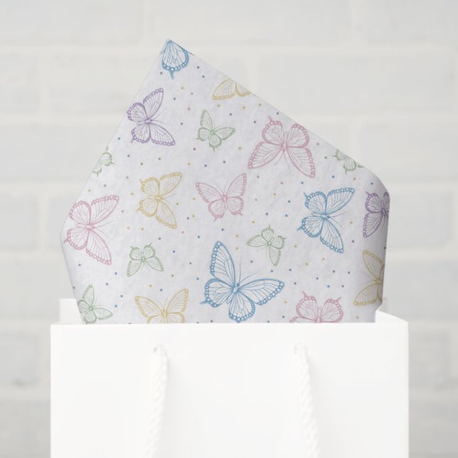 Seda Papel de Decoupage de Mariposa, Tejido de Insectos (Bolsa de regalo)
