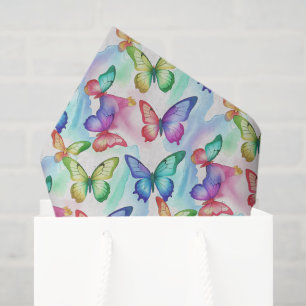 Seda Papel de Decoupage de Mariposas, Jardín de Primave