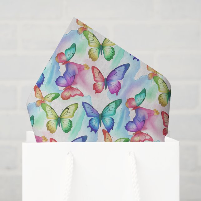 Seda Papel de Decoupage de Mariposas, Jardín de Primave (Bolsa de regalo)
