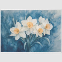 Papel de Decoupage de Narciso al Acuarela