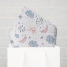Papel de Decoupage de Nubes Luna Estrellas, Celest