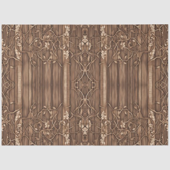 Seda Papel de Decoupage de Panel de Madera Rústica (Anverso)