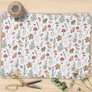 Seda Papel de Decoupage de Patrón Botánico de Hongos Ac