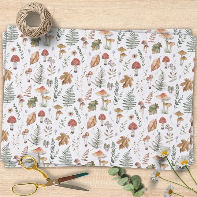 Seda Papel de Decoupage de Patrón Botánico de Hongos Ac (Subido por el creador)