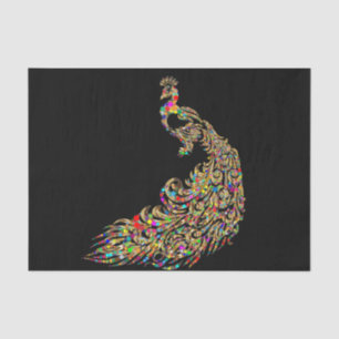 Seda Papel de Decoupage de Pavo Real Sparkle Gold