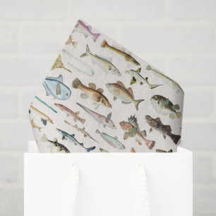 Seda Papel de decoupage de peces, vida marina