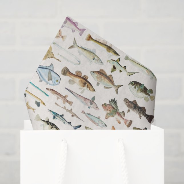 Seda Papel de decoupage de peces, vida marina (Bolsa de regalo)