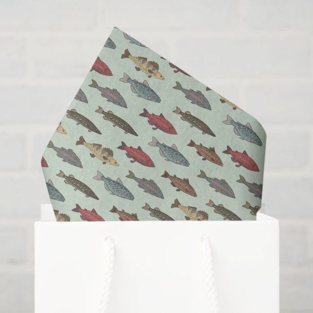 Seda Papel de decoupage de peces, vida marina del océan (Bolsa de regalo)