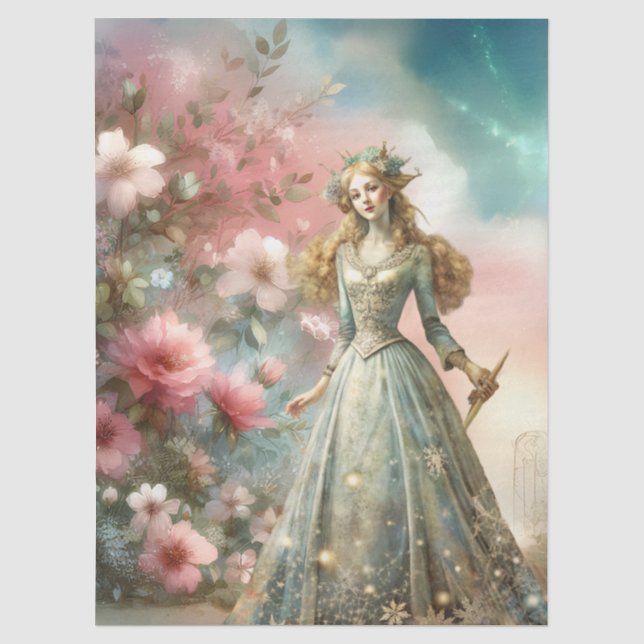 Seda Papel de Decoupage de Princesa Celestial Encantada (Anverso)
