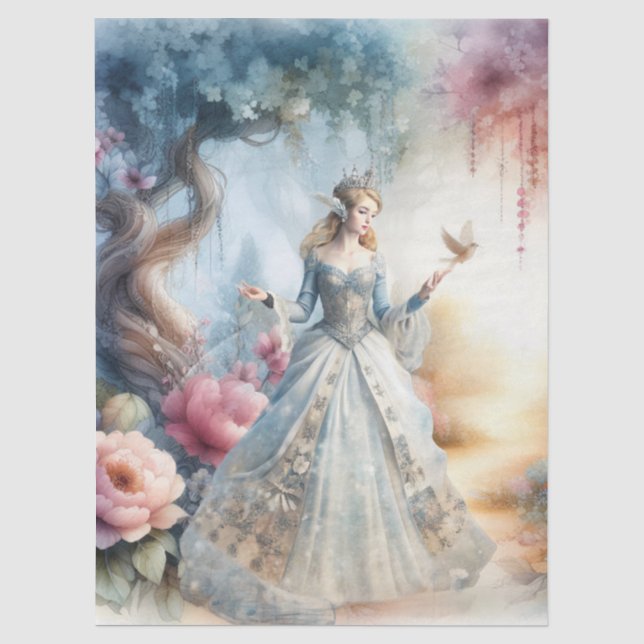 Seda Papel de Decoupage de Princesa Celestial Encantada (Anverso)