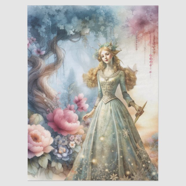 Seda Papel de Decoupage de Princesa Celestial Etérea En (Anverso)