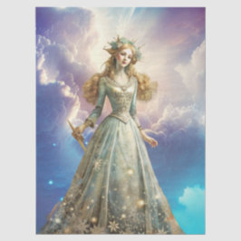 Seda Papel de Decoupage de Princesa Celestial Etérea En