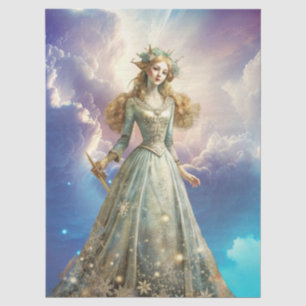 Seda Papel de Decoupage de Princesa Celestial Etérea En