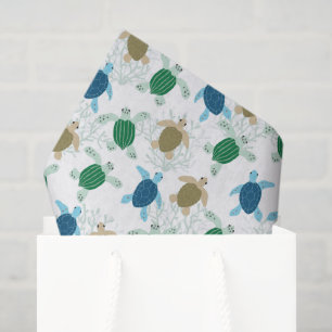 Seda Papel de Decoupage de Tortuga, Vida Marina
