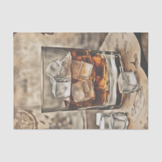 Seda Papel de Decoupage de un Vaso de Whisky Bourbon