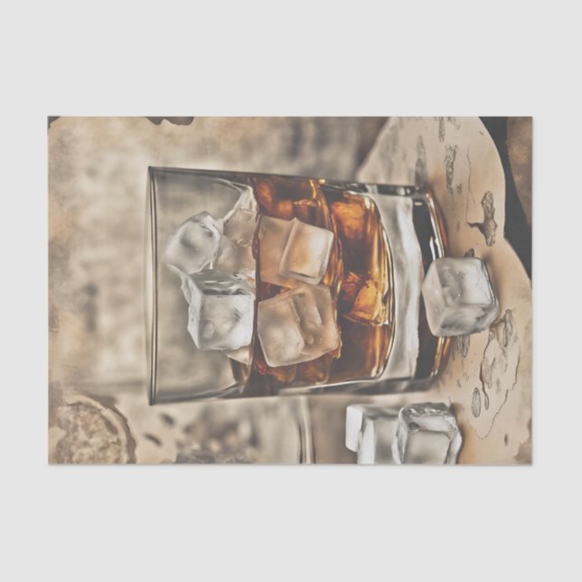 Seda Papel de Decoupage de un Vaso de Whisky Bourbon (Anverso)
