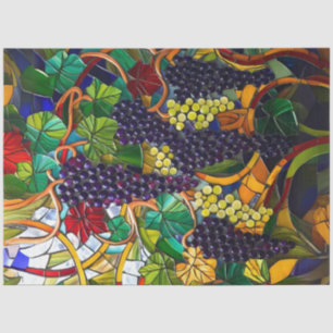 Seda Papel de decoupage de uvas de vidrio teñido falso