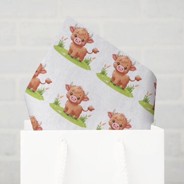 Seda Papel de Decoupage de Vaca de las Tierras Altas, A (Bolsa de regalo)