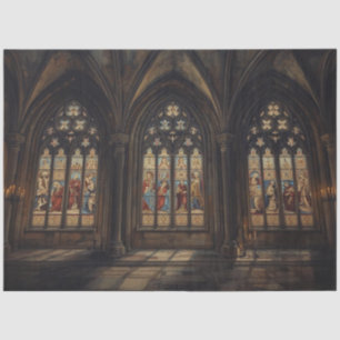 Seda Papel de Decoupage de Ventana de Catedral Gótica –