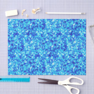 Seda Papel de Decoupage de Vidrio Marino Triturado Azul